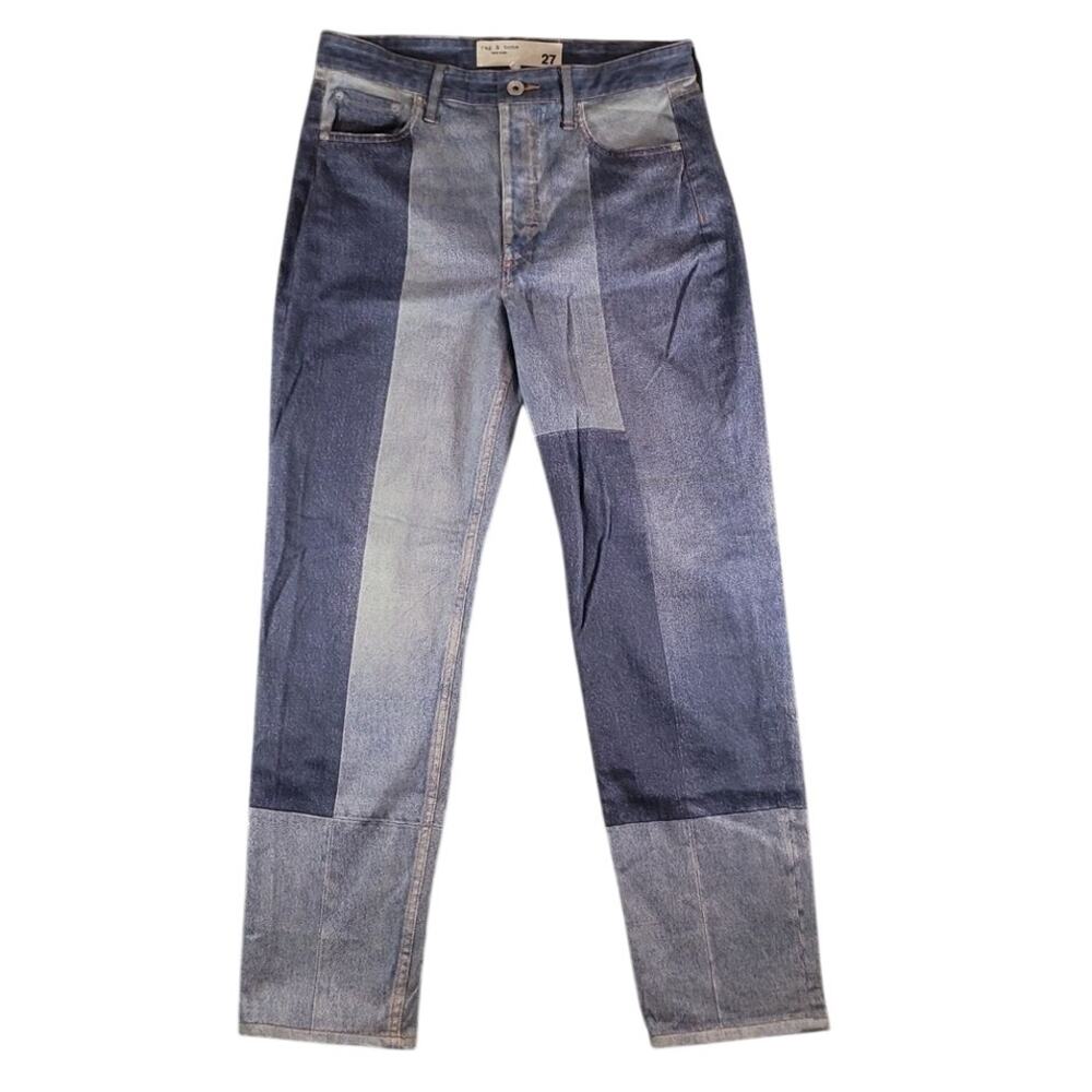 Rag & Bone BRYON Stretch Miramar Nina Cigarette Patchwork Denim Print Pants 28